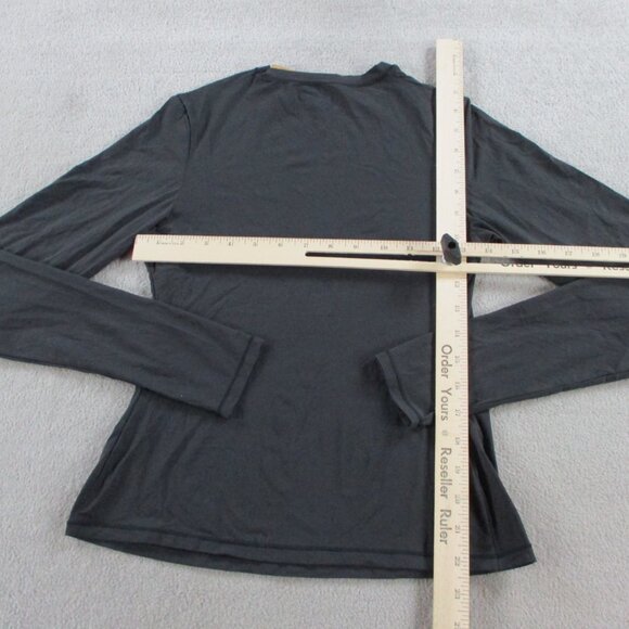 SKIMS Fits Everybody Long Sleeve T Shirt Womens Medium Onyx Black Stretch NWT - Picture 4 of 9